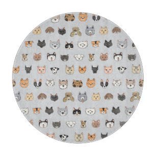 Planche À Découper Amusement animal : Chiens de chats Doodle Mix