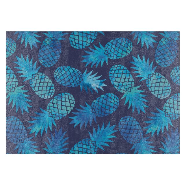 Planche À Découper Ananas Blue Tie Dye (Devant)