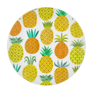 Planche À Découper Ananas Isolé : Motif Vintage sans joint.