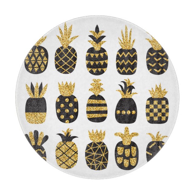 Planche À Découper Ananas noirs : Ensemble texturé unique (Devant)