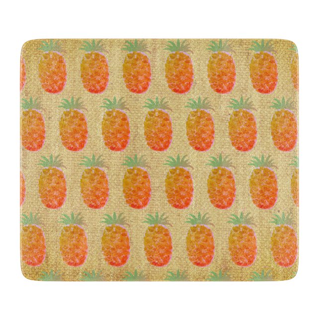 Planche À Découper Ananas Tropical Bohème (Devant)