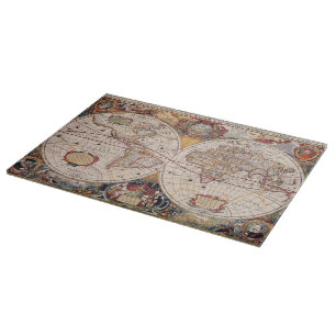 Planche À Découper Ancienne carte cartographique