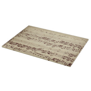 Planche À Découper Anciennes Notes de Musique - Partition de Musique