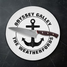 Ancre nautique Bateau sur mesure et nom de famille