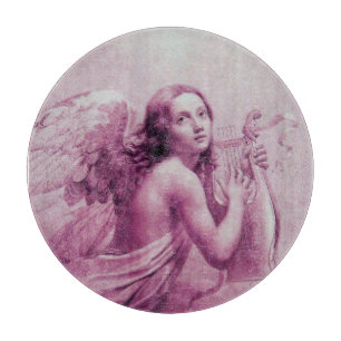 Planche À Découper ANGE JOUER LYRA SUR LES NUAGES Rose, Fuchsia