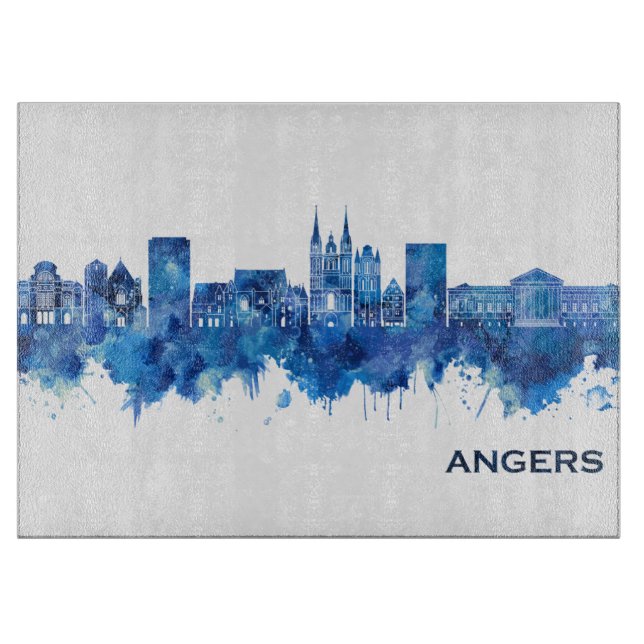 Planche À Découper Angers France Skyline Blue (Devant)