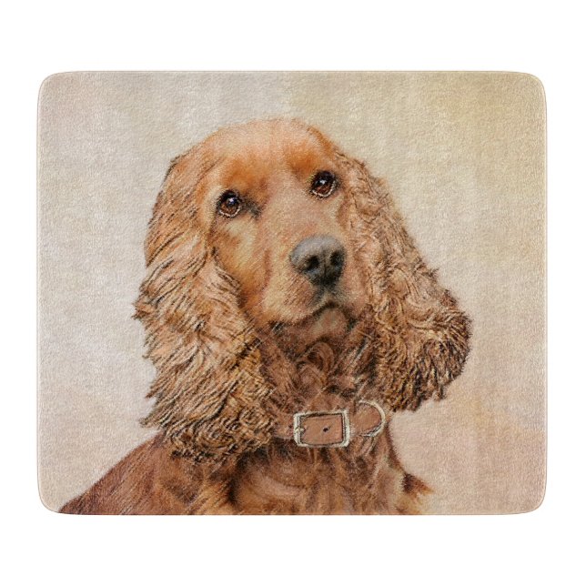 Planche À Découper Anglais Cocker Peinture Espagnole - Art Chien orig (Devant)