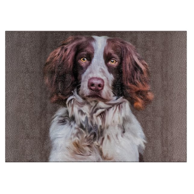 Planche À Découper Anglais Springer Spaniel Chien Peinture Huile Port (Devant)