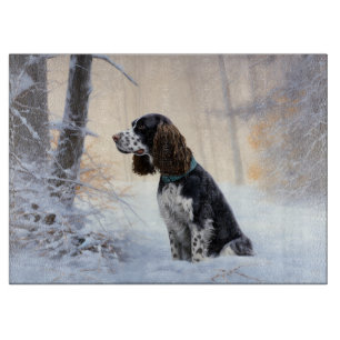 Planche À Découper Anglais Springer Spaniel Laissez-le neiger Noël