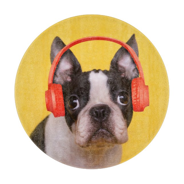 Planche À Découper Animaux de bébés cutest | Casques Terrier de Bosto (Devant)