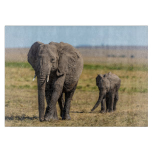 Planche À Découper Animaux de bébés cutest   Eléphant mère & bébé