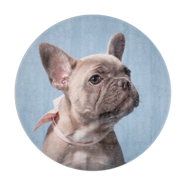 Planche À Découper Animaux de bébés cutest | French Bulldog Pink Bow (Devant)