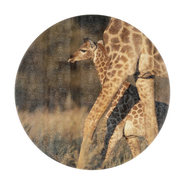 Planche À Découper Animaux de bébés cutest | Girafe bébé et parent (Devant)