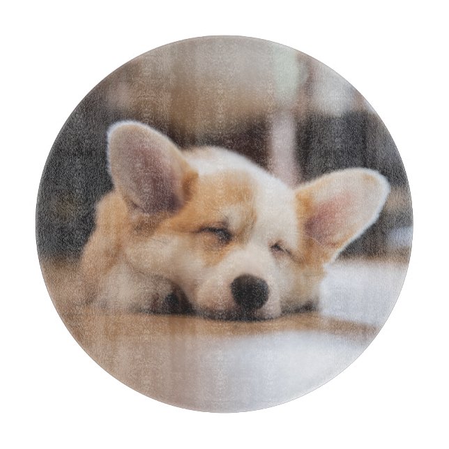 Planche À Découper Animaux de bébés cutest | Sleepy Corgi (Devant)
