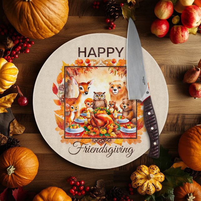 Planche À Découper Animaux de bois d'action amicale Feuilles d'automn (Créateur téléchargé)