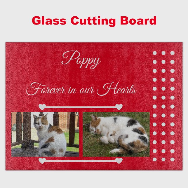 Planche À Découper Animaux de compagnie Forever rouge et blanc verre  (Créateur téléchargé)