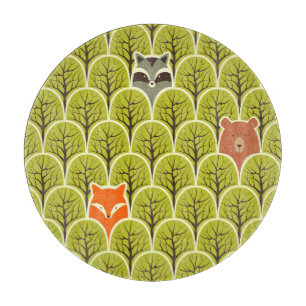 Planche À Découper Animaux forestiers Motif Vintage