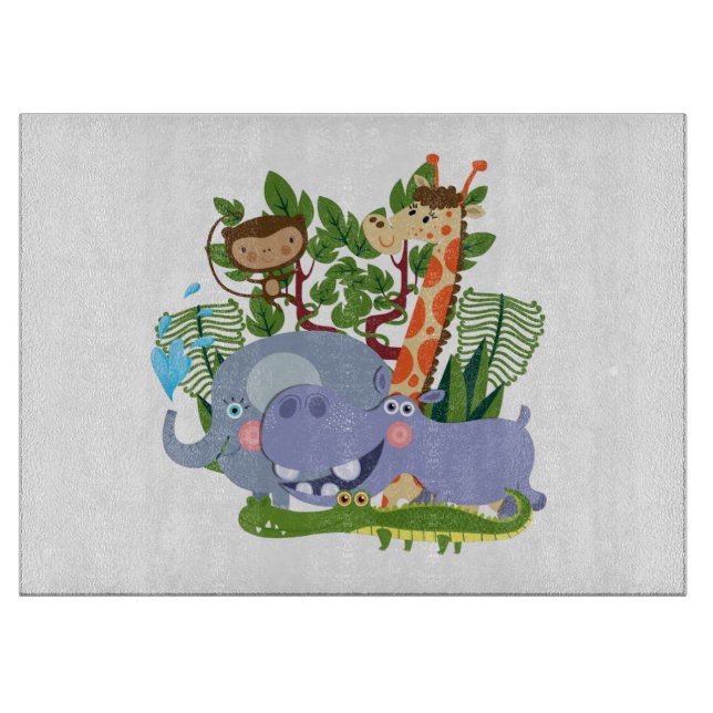 Planche À Découper Animaux mignons de safari (Devant)