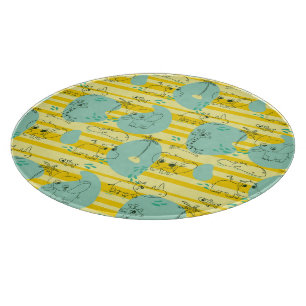 Planche À Découper Animaux mignons jouant avec de l'eau 2