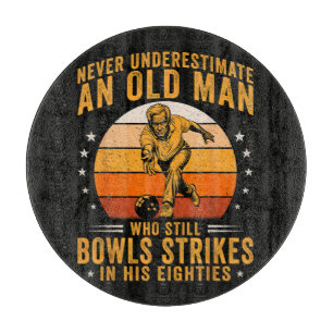 Planche À Découper Anniversaire 80 ans de Grand-père de bowling