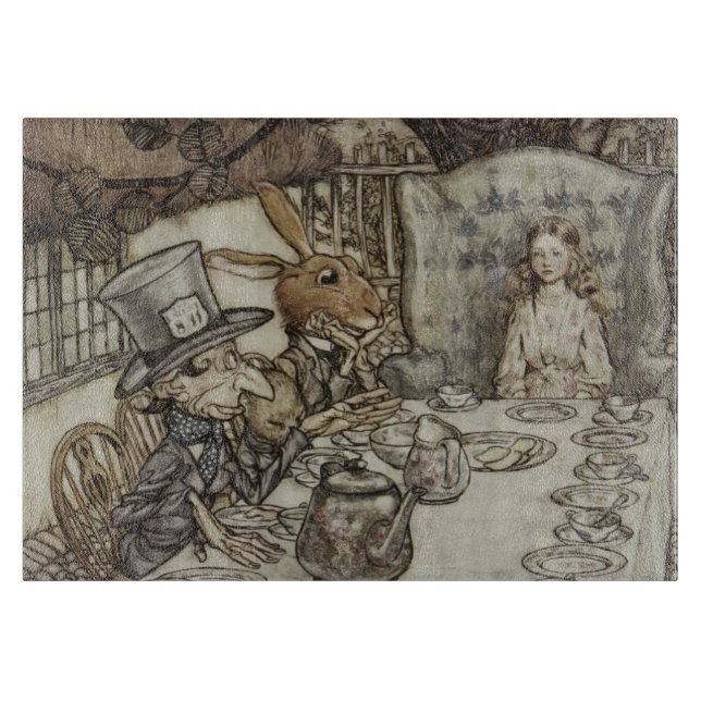 Planche À Découper Anniversaire d'Alice Fête de non-anniversaire du L (Devant)