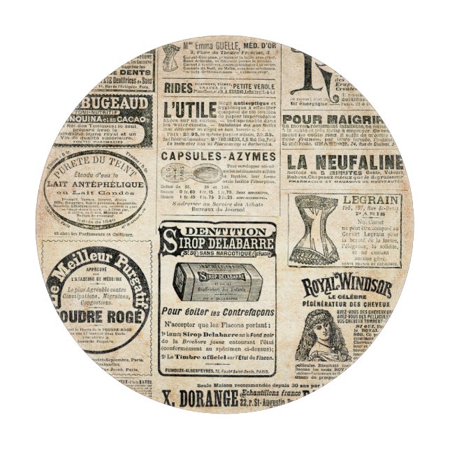 Planche À Découper Annonce de journal français 1897 (Devant)