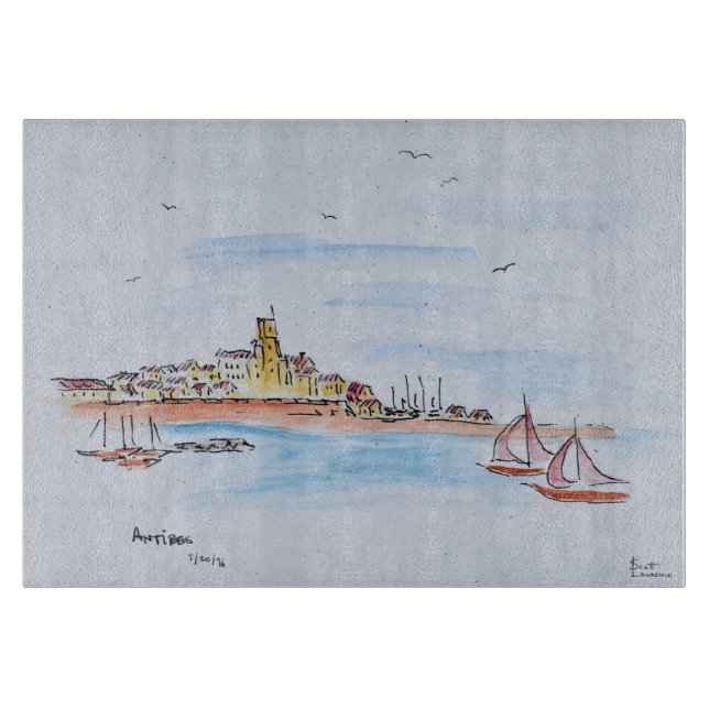 Planche À Découper Antibes sur la Méditerranée, France (Devant)