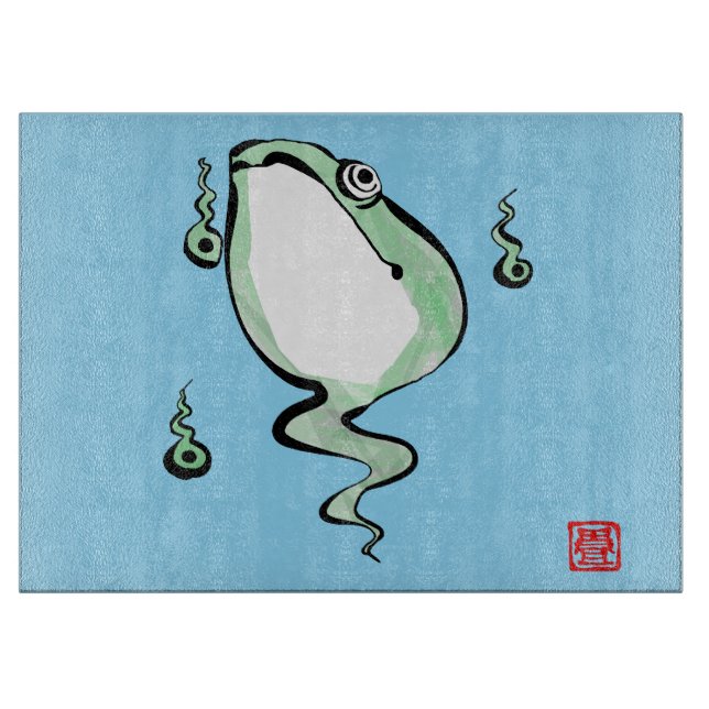 Planche À Découper Antique Origine Histoire Grumpy Frog Japonais Toad (Devant)