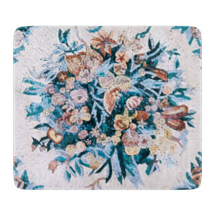 Planche À Découper Antique Romain Italien Élégant Floral Mosaïque Ble