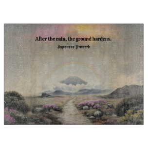 Planche À Découper Après la pluie (aquarelle japonaise paysage art)