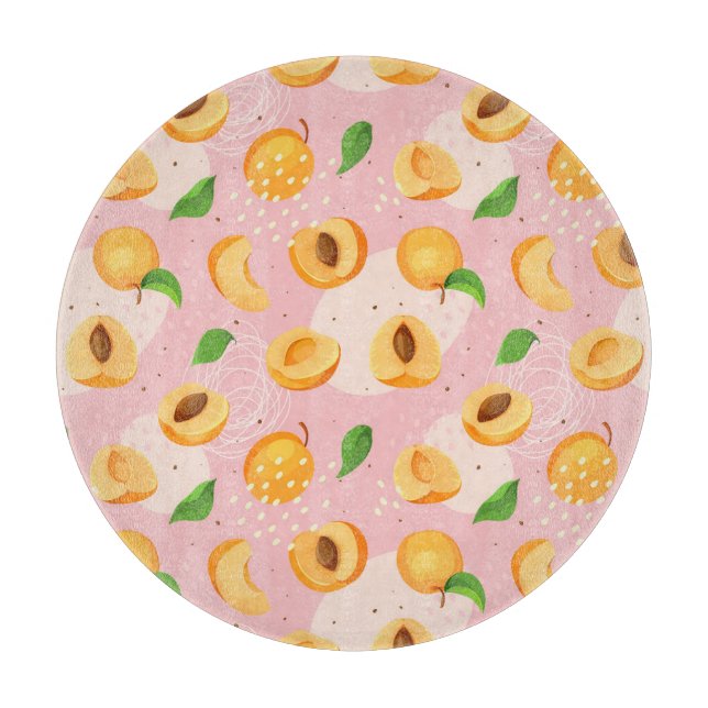 Planche À Découper Apricot, feuille, texture vintage transparente. (Devant)
