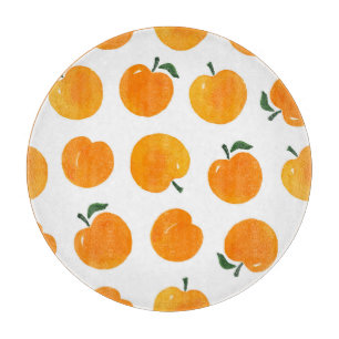 Planche À Découper Apricots Aquarelle Blanc Arrière - plan Vintage