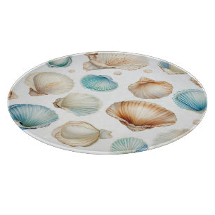 Planche À Découper Aqua Cream Beach Shells Shower de Mariage