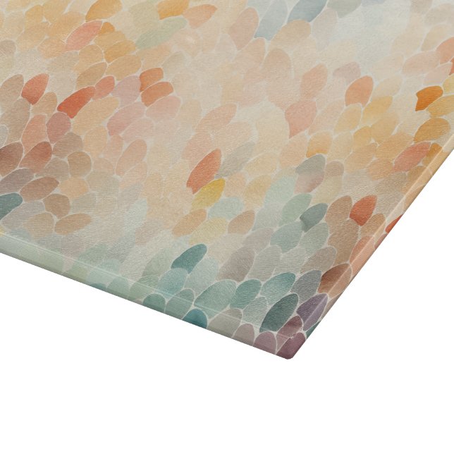 Planche À Découper Aquarelle Abstraite Pastel Doux (Coin)