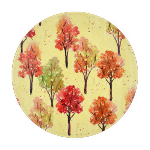 Planche À Découper Aquarelle Arbres d'automne : Illustration transpar
