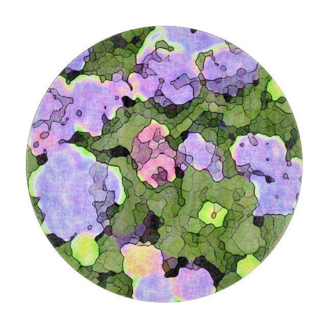 Planche À Découper Aquarelle Batik Hydrangeas Charcuterie (Devant)