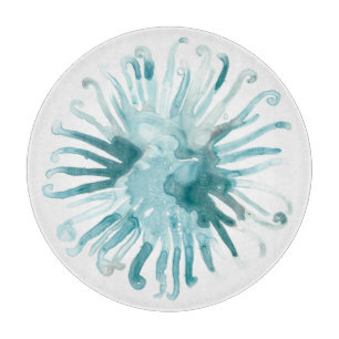 Planche À Découper Aquarelle Corail - Bleu 2