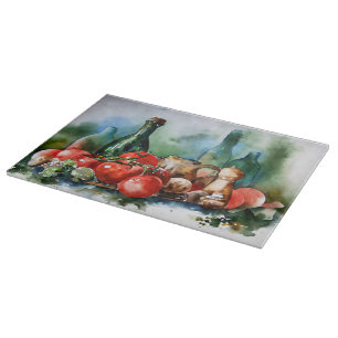 Planche À Découper Aquarelle Cuisine italienne