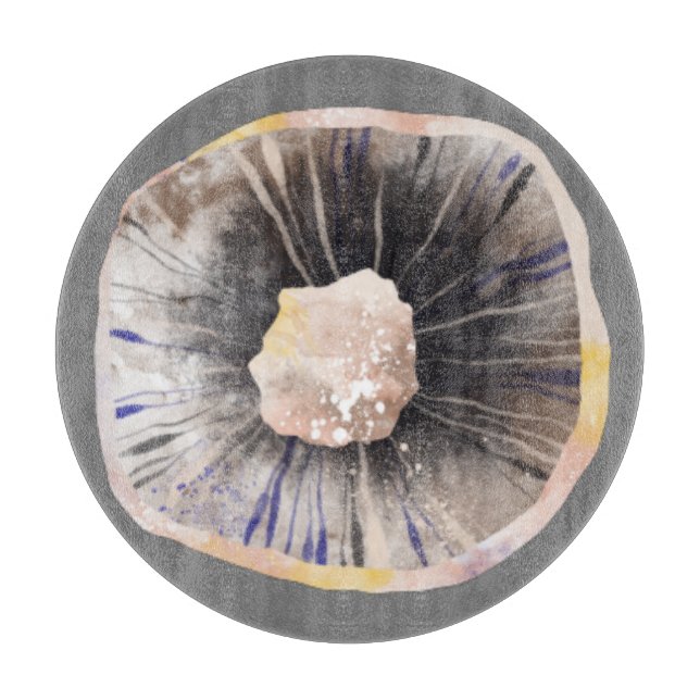 Planche À Découper Aquarelle de champignon (Devant)