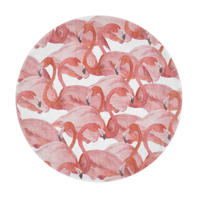 Planche À Découper Aquarelle de Flamant rose : Motif transparent (Devant)