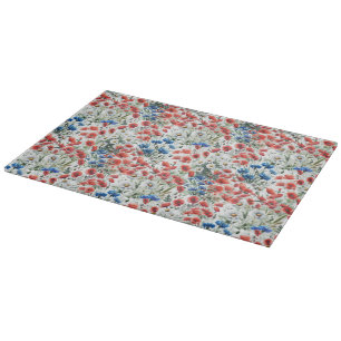 Planche À Découper Aquarelle Fleur Sauvage Pavot Daisy