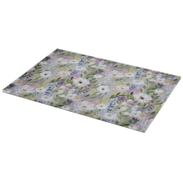 Planche À Découper Aquarelle Fleurie de Douce Prairie (Coin)