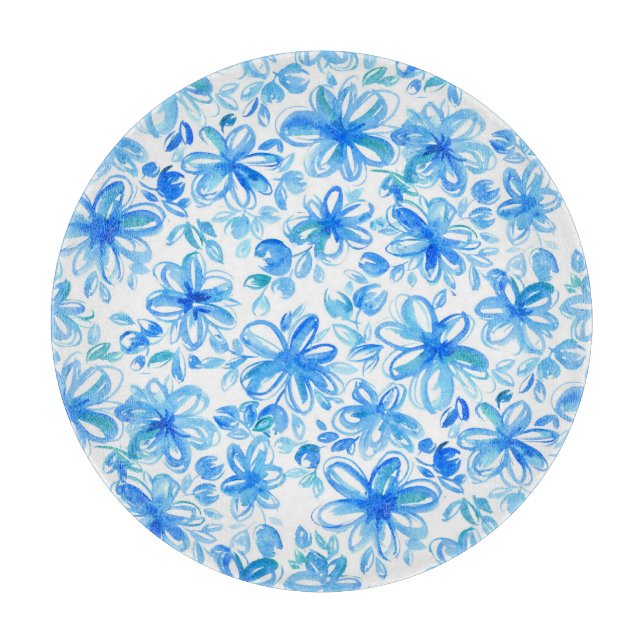 Planche À Découper Aquarelle Floral Chintz Motif mignon (Devant)