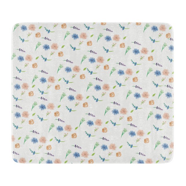 Planche À Découper Aquarelle Florale Fleurs simples (Devant)