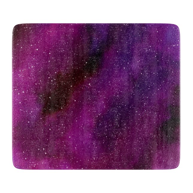 Planche À Découper Aquarelle Galaxies rose violet (Devant)