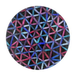 Planche À Découper Aquarelle Géométrique : Triangles Grille Motif.