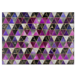 Planche À Découper Aquarelle isométrique avec galaxie dorée et marbré