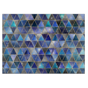 Planche À Découper Aquarelle Isométrique avec or et marbre Galaxy