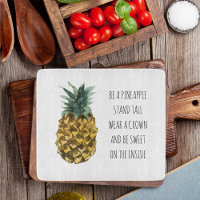 Aquarelle moderne ananas et citation amusante posi