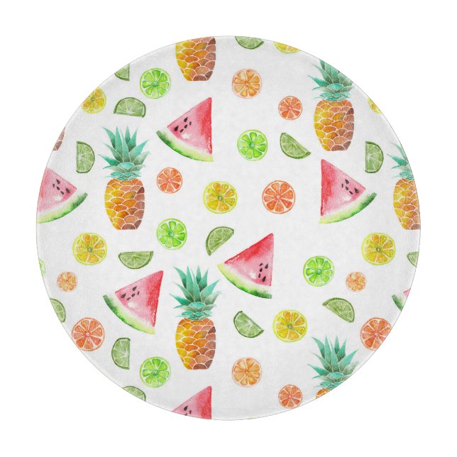 Planche À Découper Aquarelle Motif de fruits en conserve (Devant)